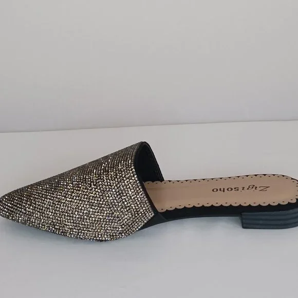Rhinestone Embellished Mule | Size: 7 | Color TAUPE - Picture 2 of 7
